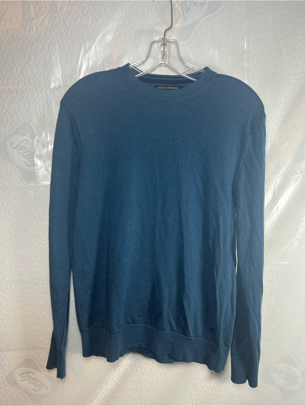 Banana Republic Women's Crewneck Sweater 100% Merino Wool - Teal Blue